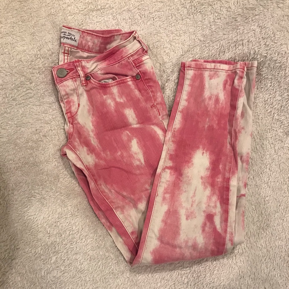 Aeropostale Pink tie dye skinny jeans 00 Regular